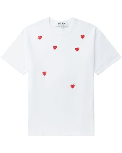 COMME DES GARÇONS PLAY T-shirt Scattered à logo imprimé - Blanc