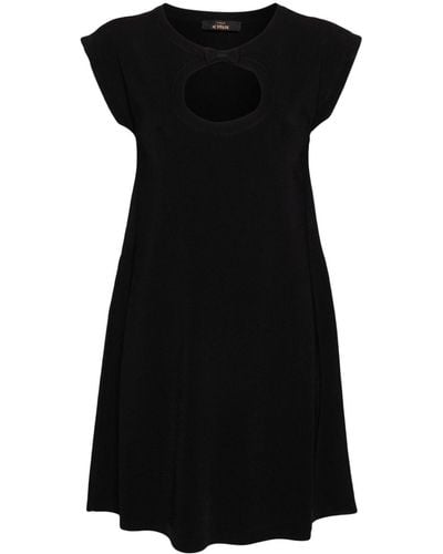 Twin Set Cut-out Ribbed-knit Minidress - Black