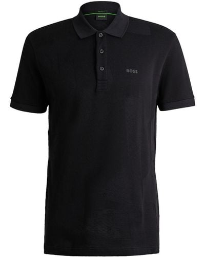 BOSS Logo-print Polo Shirt - Black