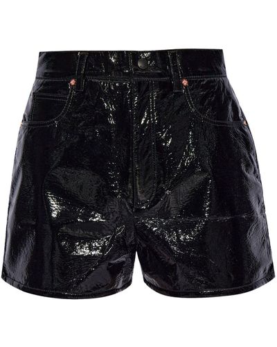 Casablancabrand Shorts aus Faux-Leder - Schwarz