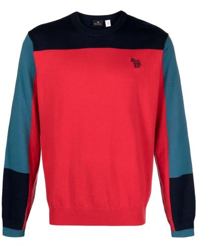 PS by Paul Smith Trui Met Colourblocking - Rood
