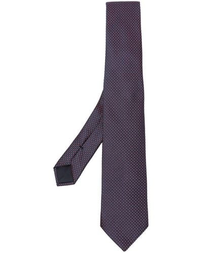 Giorgio Armani Micro Dot-print Silk Tie - Purple