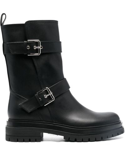 Gianvito Rossi Amphibian Buckle Ankle Boots - Black