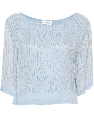 P.A.R.O.S.H. Bead-embellished Blouse - Blue