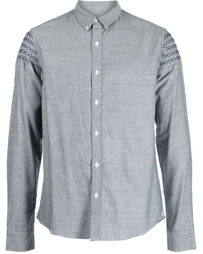 Private Stock Embroidered-detail Linen Shirt - Grey