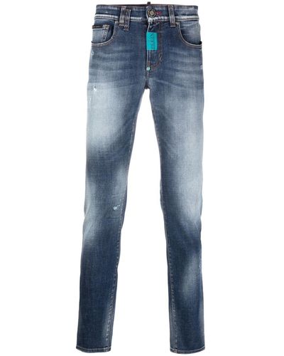 Philipp Plein Super Fit Hexagon Skinny-Jeans - Blau