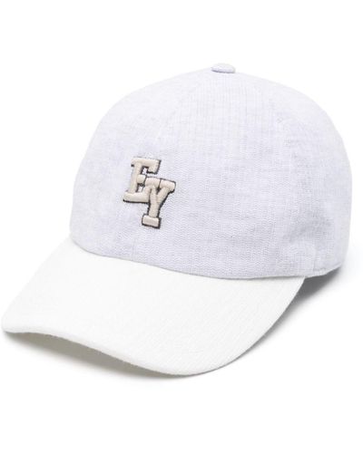 Eleventy Embroidered-logo Cotton Baseball Cap - White