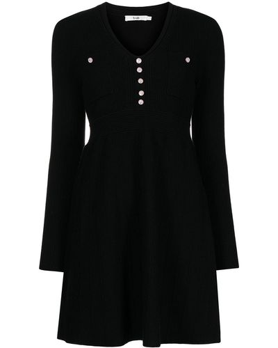 B+ AB Ribbed-knit Mini Dress - Black