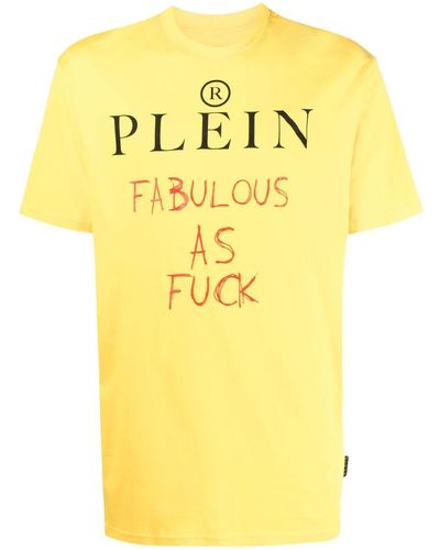Philipp Plein Slogan Print T-shirt - Yellow