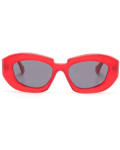 Kuboraum X23 Geometric-frame Sunglasses - Red
