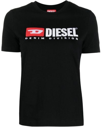 DIESEL T-reg-div Cotton T-shirt - Black