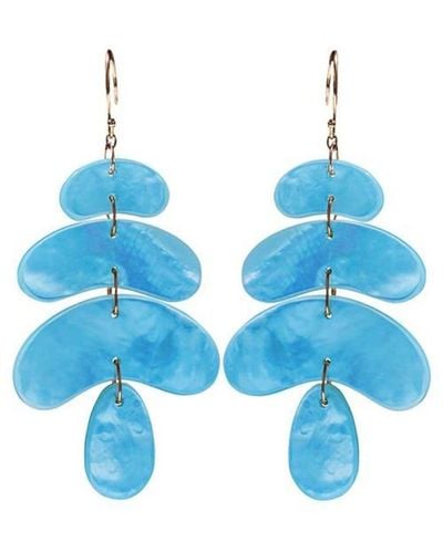 Ten Thousand Things 18kt Yellow Gold Totem Turquoise Earrings - Blue