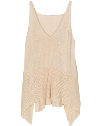 Forme D'expression Knitted Linen Blend Top - Natural