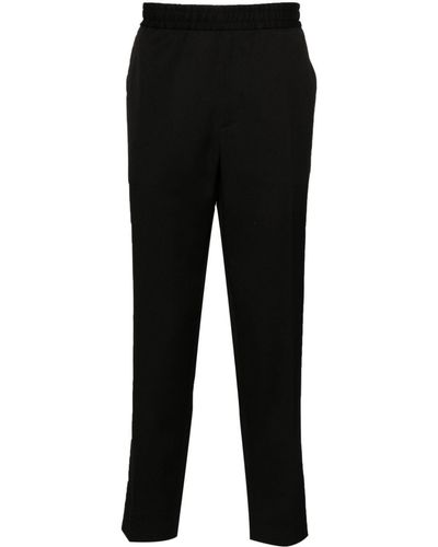 Golden Goose Schurwollhose mit Logo-Schild - Schwarz