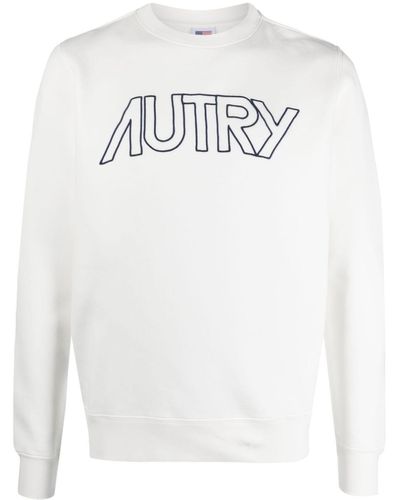 Autry Logo-embroidered Cotton Sweatshirt - White