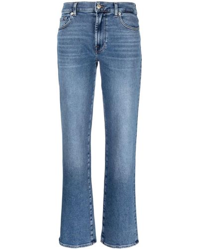 7 For All Mankind Ellie Straight-leg Mid-rise Jeans - Blue