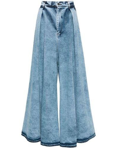 GIUSEPPE DI MORABITO Geplooide Jeans Met Wijde Pijpen - Blauw