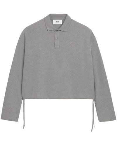 Ami Paris Ami De Coeur Polo Shirt - Grey