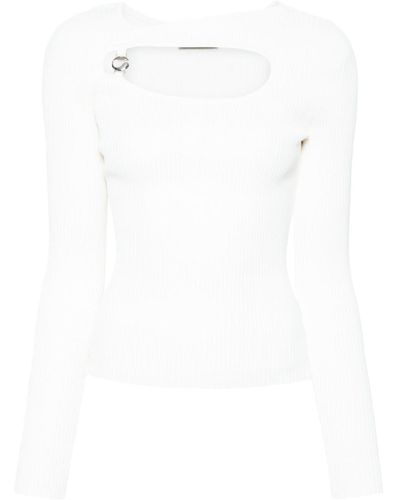 Coperni Logo-plaque Cut-out Sweater - White