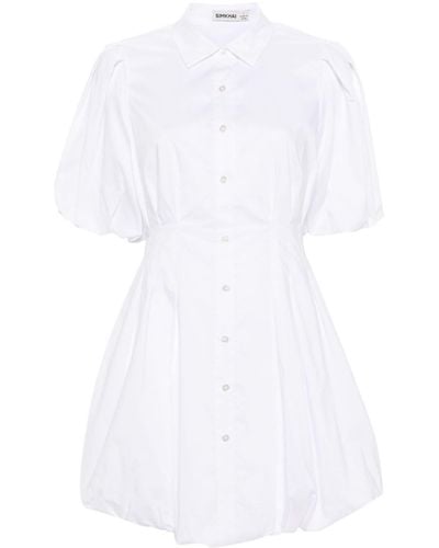 Jonathan Simkhai Cleo Puffball Mini Shirtdress - White