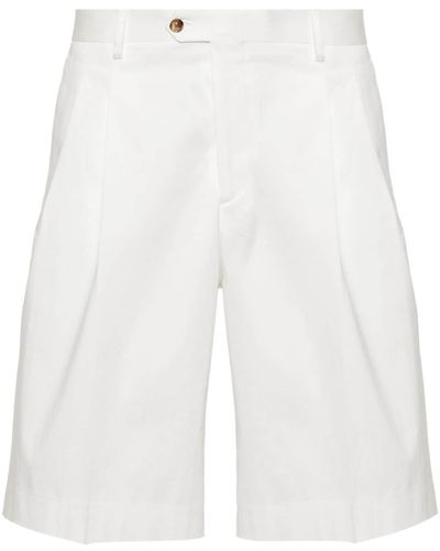 Lardini Cotton Pleated Shorts - White