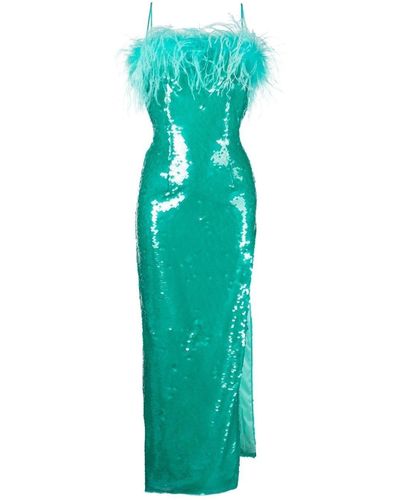 GIUSEPPE DI MORABITO Ostrich-feather Sequin Dress - Green