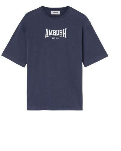 Ambush T-Shirt aus Bio-Baumwolle mit Logo-Print - Blau