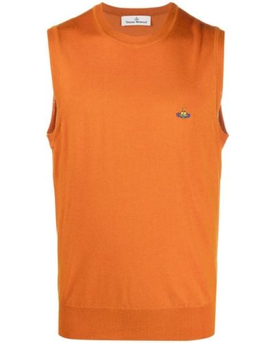Vivienne Westwood ^ chaleco tipo jersey con bordado Orb - Naranja