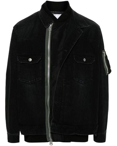 Sacai Layered Denim Jacket - Black
