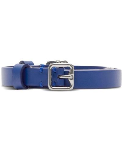 Burberry Double B Leather Belt - Blue