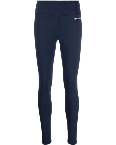 Sporty & Rich Serif Logo-print leggings - Blue