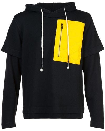 Mostly Heard Rarely Seen Colour-block Hooded Sweatshirt - Black