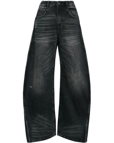 JNBY Side-stripe Wide-leg Jeans - Blue