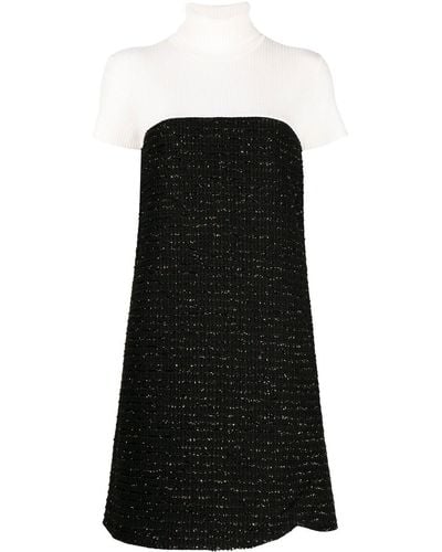 Paule Ka Robe en tweed à coupe courte - Noir