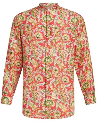 Etro Floral-print Button-up Shirt - Red