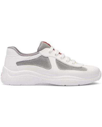 Prada America's Cup Panelled Sneakers - White