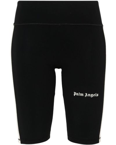 Palm Angels Pantalones cortos Cyclist Track con logo - Negro