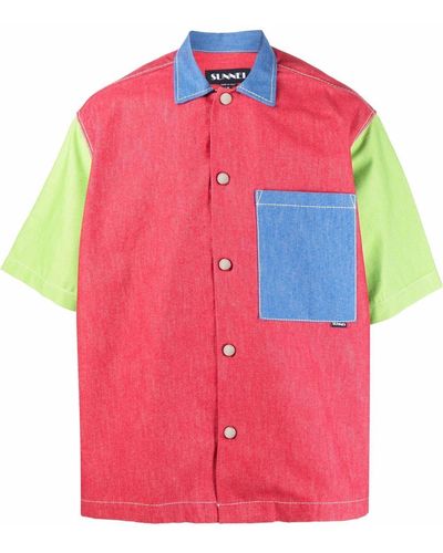 Sunnei Overhemd Met Colourblocking - Rood