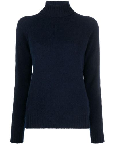 Drumohr Roll-neck Wool Sweater - Blue