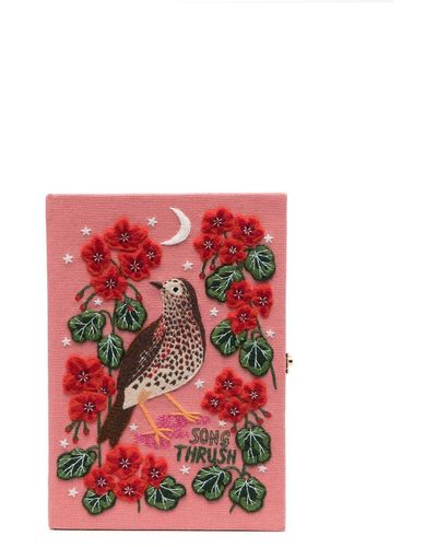 Olympia Le-Tan Song Thrush Clutch - Rot
