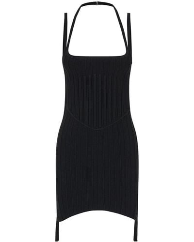 Dion Lee Corset-style Ribbed Minidress - Black