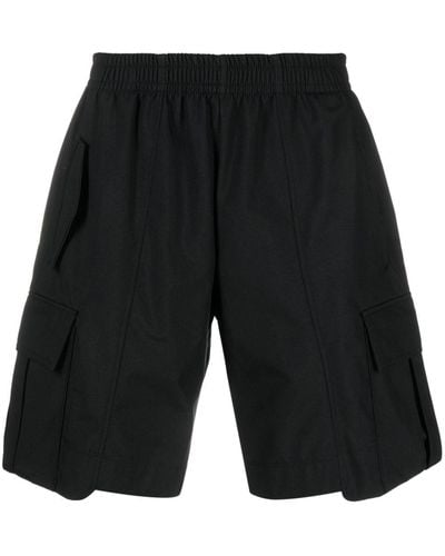 Styland Cargo-Shorts mit elastischem Bund - Schwarz