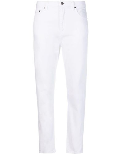 Dondup Cropped Slim-fit Trousers - White