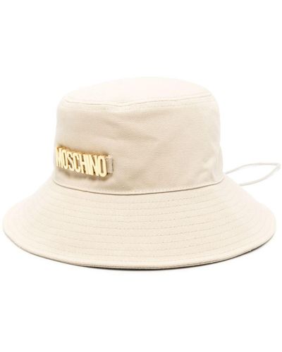 Moschino Logo-lettering Bucket Hat - Natural