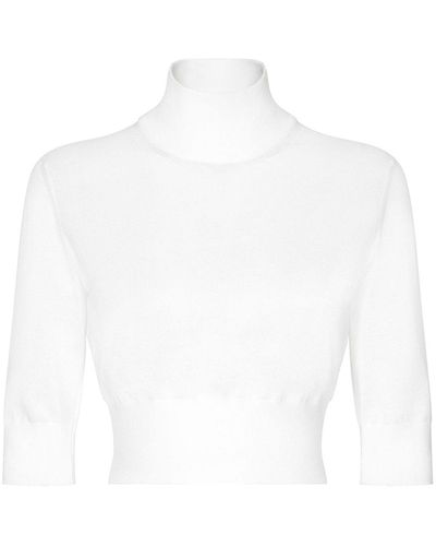 Dolce & Gabbana Cropped Turtle-neck Jumper - White
