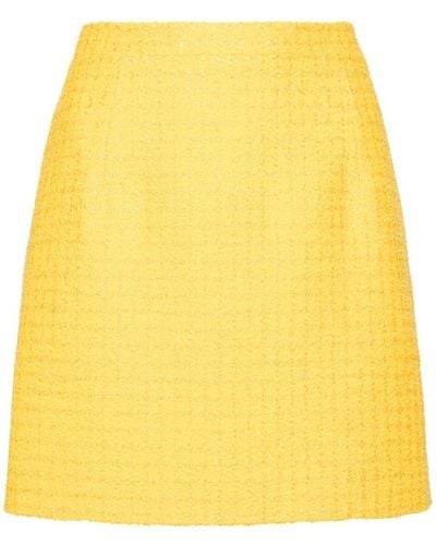 Alessandra Rich Checked Tweed Miniskirt - Yellow
