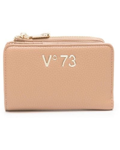 V73 Logo-plaque Faux-leather Wallet - Natural