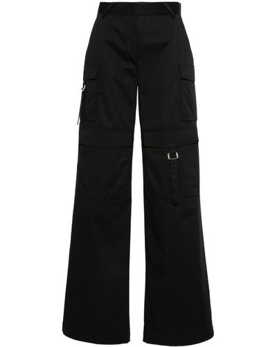 IRO Pantalones negros de algodón elástico de pierna ancha