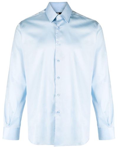 Karl Lagerfeld Popeline-Hemd mit klassischem Kragen - Blau