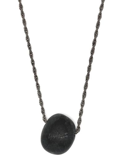 Yohji Yamamoto Nomad Stone-pendant Chain Necklace - White